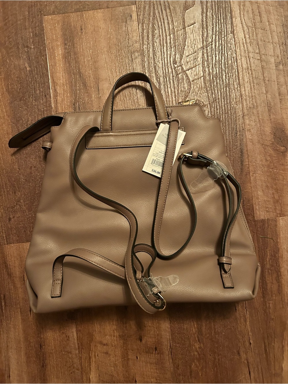 NWT A New Day Faux Brown Leather Backpack Handbag